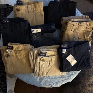Boys 8 Pants Bundle Size 5 Navy Khaki School Uniform Lot Place, Old Navy & Lee